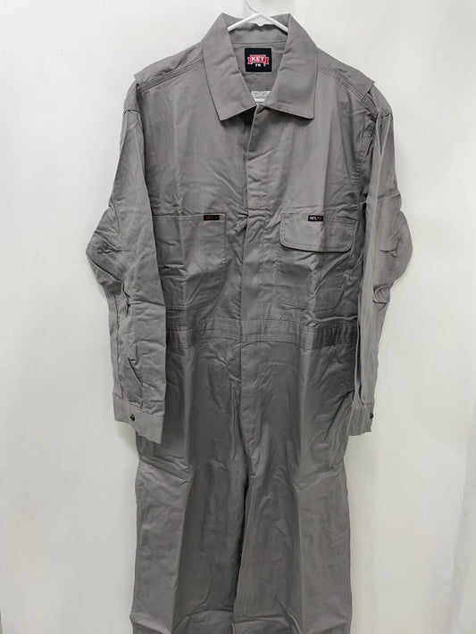 Key FR Mens 46R Flame Resistant Contractor Unlined Coveralls Gray Work