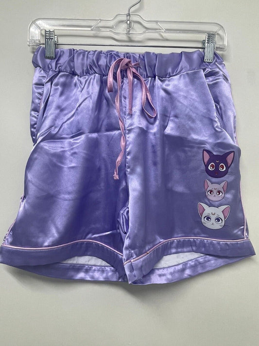 Oh My Senpai Womens Satin Loungewear Shorts Moonie Purple Luna from Sailor Moon